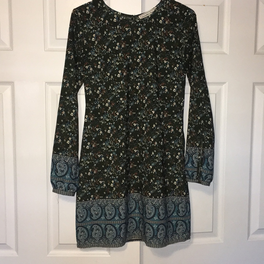 Green floral dress